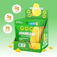 Shameless Snacks Sour Pineapple Punch Sweet Fruit Gummies | Keto, Low-Sugar, Low-Calorie Snacks | Vegan Treats for Adults