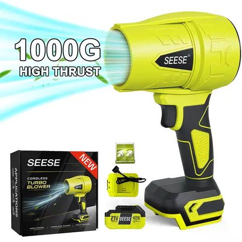 SEESE Turbo Jet Leaf Blower, Violent Fan,Car Drying After Wash,Handheld Snow Blower,Cordless Turbo Power Air Duster,Good Choice For Gifts,Home Improve,Garden Maint