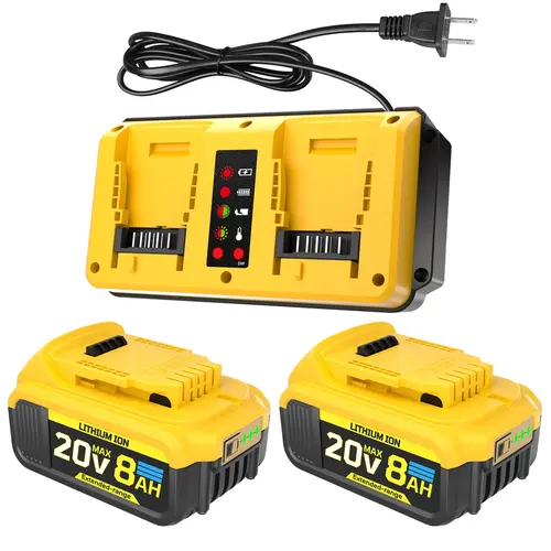 【DealsForYouDays】2 Packs 8000mAh High Capacity Replacement for Dewalt 20V Battery Compatible with Dewalt 20 Volt Lithium Battery Max DCB200, 201, 203, 204, 206, 207, 181, 180 Series Tools