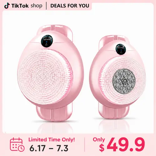 LIVEFULL Smart Wall-Mounted Electric Exfoliating Brush - Bath Personal Back Scrubber with 3 Speeds, 360° Rotation, Soft Bristles, Rechargeable Hands-Free Deep Cleansing for Men & Women