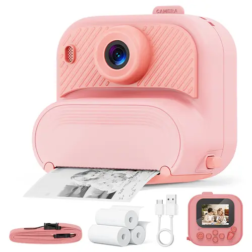 Kids’ Rechargeable Instant Print Handy Point-and-Shoot Digital Camera Toy, 1080P HD Photo & Video, 16X Zoom, Charging Capability, Included Print Paper, Ideal 4-10 Year Old Birthday Gift (Toys & Hobbies Electric Digital Camera), Point-And-Shoot Digital Cam