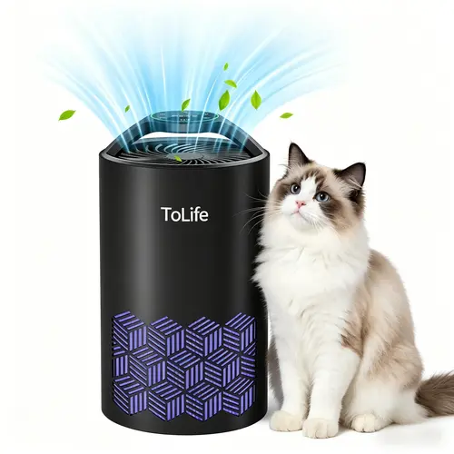 ToLife K1 Air Purifier - HEPA Filter for Pet Allergies, Dust, Compact, 215ft2 Coverage, 120v, 200cfm, Quiet Sleep Mode, Portable for Home, Office