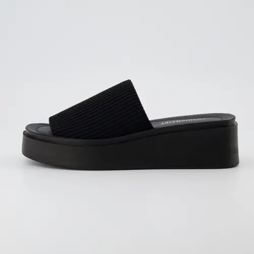 Cushionaire Pim Wedge Platform Sandals For Women | Chunky Platform Sandals With Firm Knit Upper | Stylish Slip On Summer Sandals For Everyday Casual Wear