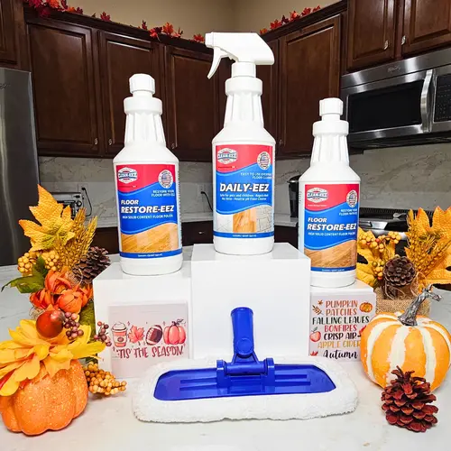 Clean-eez Complete Floor Revival Kit – Restore & Maintain Tile, Laminate & Hardwood Floors ( 2 Restore-eez, 1 Daily-eez, 1 Microfiber Applicator Pad)