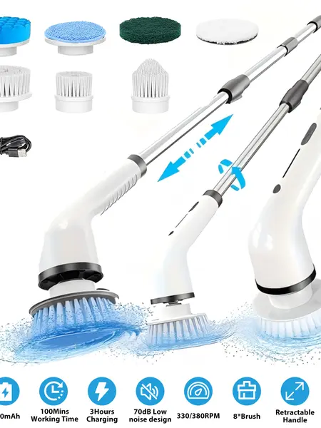 2026 New Model Cordless Handheld Electric Spin Scrubber - IPX7 Rated, Multifunction, Adjustable Speed, Extendable Handle, Long-Lasting Battery, Multi-Surface Brush Kit for Bathroom, Kitchen, summerwins, dealsforyoudays, TikTokShopDealsforYouDays, Cordless