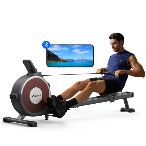 Merach Rowing Machine, Quiet Magnetic Rower with 16 Resistance Levels, Dual Slide Rail with Max 350lbs,Real Row Simulation, App Compatible, Ergonomic Ultra-Quiet Design for Indoor Home Gym Fitness Training Summervibes