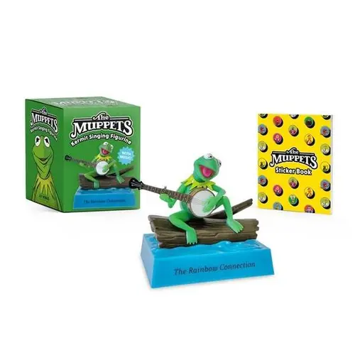 The Muppets Kermit the Frog Button-Activated Singing Musical Figurine - Vinyl Mini Collectible, 3" Desk Decor, 2.9"h x 3.8"l x 3"w, 0.25 lbs, Quirky Gifts, Gift Idea, Plays 1st Verse With a Tap, Requires AAA Batteries, Running Press Paperback