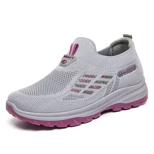 OFIREND Women's Knit Slip-On Athletic Sneaker Footwear - Breathable Casual Cushioned Activewear Trainers for Active Lifestyle & Casual Wear, Versatile Walking Shoes