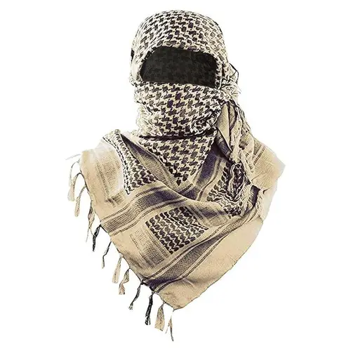 Tactical Shemagh Scarf - 100% Cotton Military Keffiyeh, 43x43in Adjustable Unisex Turban, Tactical Accessories, Army Gift with Tie Guide, Breathable Men's Fashion Accessory