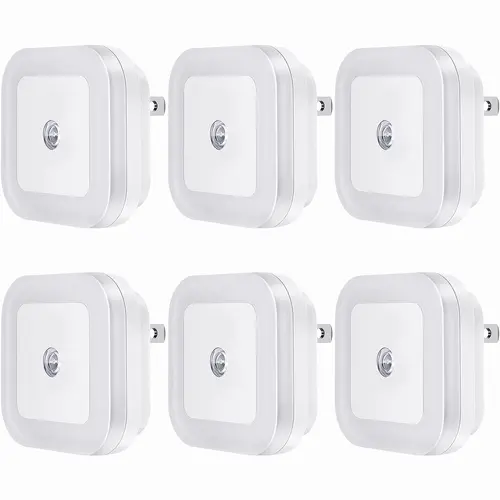 Night Light, Night Lights Plug into Wall 6-Pack, Plug in Night Light, Dusk to Dawn Nightlight Led Night Lights for Bedroom, Bathroom, Hallway Warm White