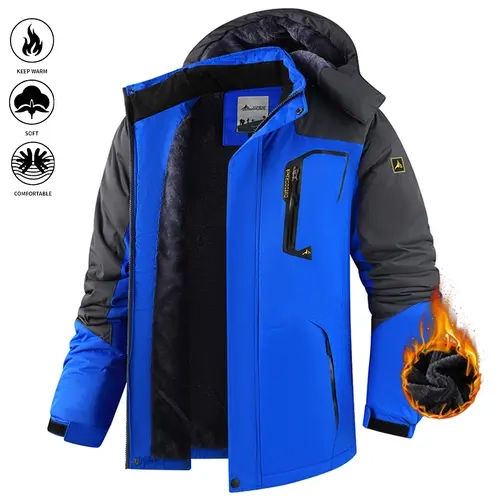 JOGWAVE Men’s Long Sleeve Hooded Fleece-Lined Winter Snow Jacket - Pol