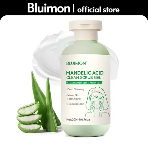 Bluimon Collagen Boosting Exfoliating Gel - Hydrating Exfoliating Formula, Radiance-Boosting Liquid Facial Scrub for Adults, Moisture-Rich Plant Extracts, Hypoallergenic, 6.76 oz