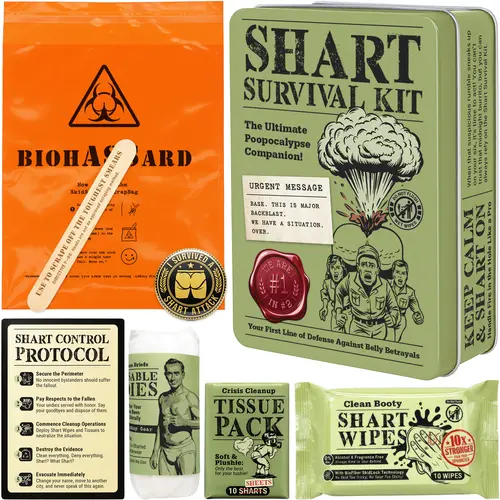 Witty Yeti’s Military-Grade Shart Survival Kit for When Your Butt Commits Treason. Emergency Backup Gag Gift for Digestive Mutiny & Rear-End Rebellion.