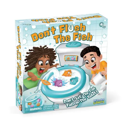 Don't Flush The Fish Game - Hand-Eye Coordination, Strategy Board Games for Family Game Night for Kids and Adults, Easy Assembly, Multiplayer, Ages 4+
