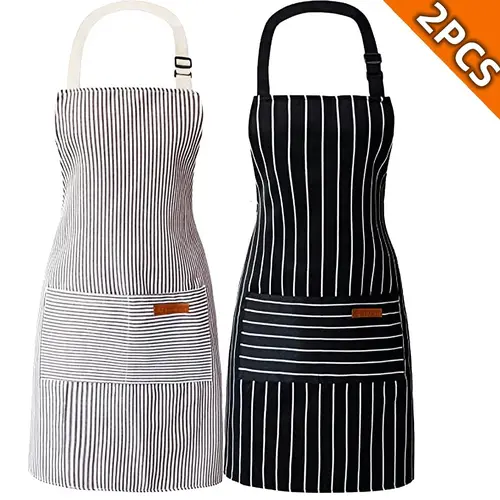 【Ready stock】Kitchen Cooking Aprons for Women and Men Adjustable Chef Apron with Pockets 2 PCs Multicolor，2 Pack Apron - Unisex, Adjustable Bib Kitchen Apron, Cooking Apron, Aprons for Women Men with Pockets, Chef Aprons