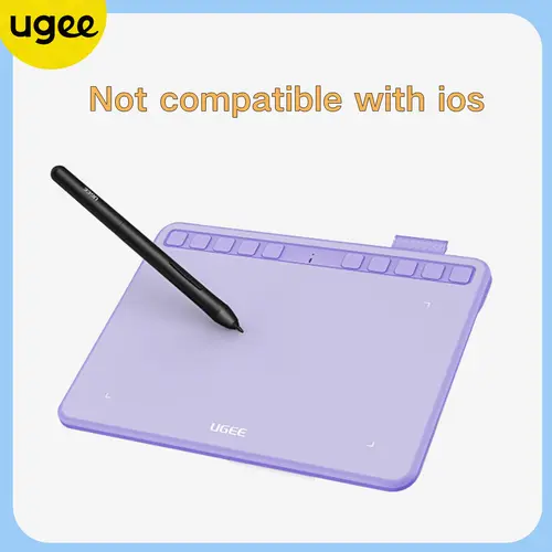 UGEE Portable Digital Writing Tablet (6.5x4 in) - 10 Hot Keys, 8192 Levels Pressure Sensitivity, 60° Tilt Function, Battery-Free Stylus, Wired USB, Compatible with Windows PC/Android, Purple Digital Drawing & Drawing Stylus Education Device, Digital Drawi
