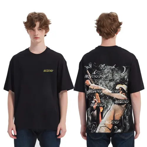 MeJend Trendy Vintage Rhinestone Short sleeve T shirt, with a unique charging smoke pattern on the back, 100% cotton, unisex streetwear. Relaxed Fit Soft