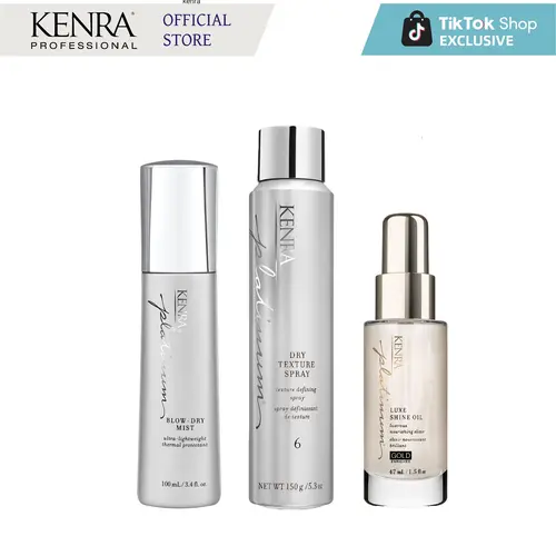 Kenra Blow-dry mist & Kenra Platinum Luxe Shine Oil & Kenra Platinum Dry Texture Spray 6