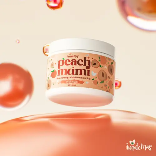 AMATEMAS Peach Mami Skin Firming Body Cream - Vegan Floral Blend Body Care, Hydrating Moisturizer with Caffeine, Hyaluronic Acid, Jasmine, Coconut, Deep Moisture for All Skin Types, Aesthetic Glow