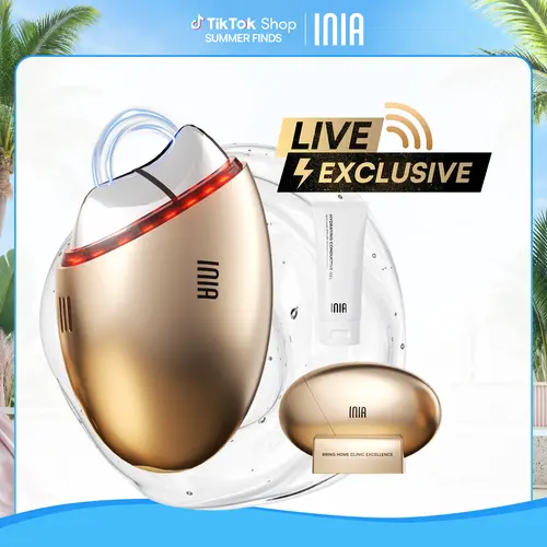 【LIVE EXCLUSIVE】INIA GLACE 7-in-1 Facial Beauty Roller - Multifunctional Beauty Device with EMS Microcurrent, Red & Blue Light, Cryo & Thermal Therapy, Serum Infusion for Face Lift, Anti-Aging, Lymphatic Drainage, De-Puffing | Selfcare Perfect Gift Pick