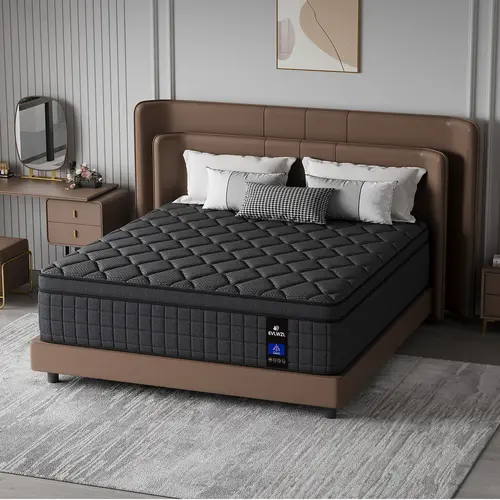 EVLWZL Hybrid Foam+Spring Mattress - 12/14 Inch Twin, Full, Queen, King Size, Medium Firm, Memory Foam, Ergonomic Design, Lumbar Support, Anti-Allergic, Modern Indoor Furniture for Home, Boxed Gift, King Size Mattresses