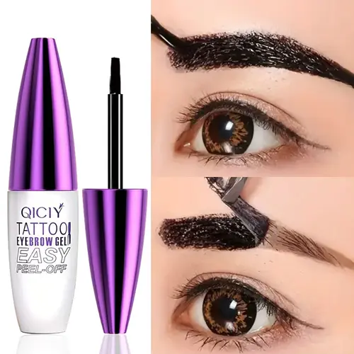 Easy Peel-Off Eyebrow Gel Makeup - 1 Stick Long-Lasting Eyebrow Tint, Waterproof, Sweatproof, 24-Hour Wear, Film-Forming, Medium Coverage, Black or Brown, for Adults & All Skin Types, Cosmetics, Peel-Off Stick, Easy Brow Eyebrow Gels