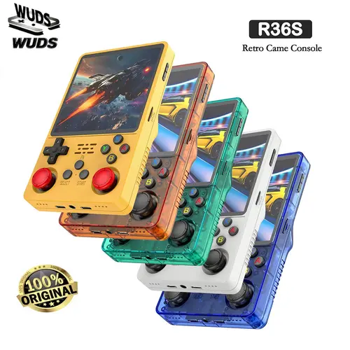 WUDS R36S Retro Video Handheld Console 3.5 in IPS Screen Built in 3000mAH Battery 64G TF Card for Christmas, Thanksgiving, Holiday Gift,back to school,back to school haul