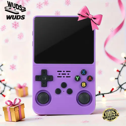 WUDS R36S Retro Handheld Console 3.5-inch HD IPS Screen, 32G+64G TF Card, ABS Build, 3000mAh Built-in Rechargeable Batteries,  Rechargeable Portable Device, Ideal Gift, Rechargeable Portable Console, Mens Gifts