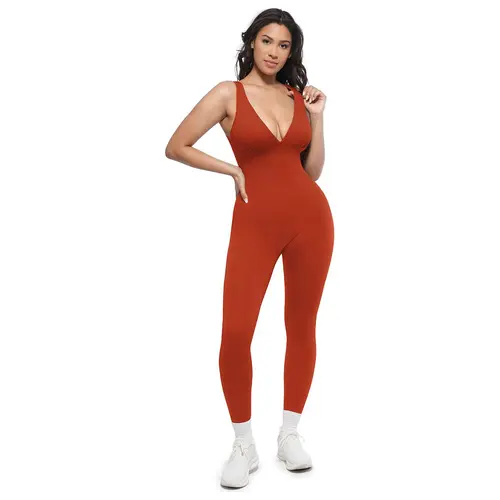 Shapellx Deep V Shapewear with Chest Support Breathable High-Waisted Tummy Control Basic Jumpsuit