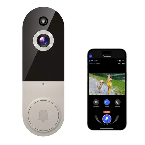 Doorbell Camera Wireless, Smart WiFi Video Doorbell, 1080P, Video Doorbell Camera with 2 Way Audio, AI Human Detection, Night Vision, Cloud Storage, Battery Powered, Easy Installation, 2.4G WiFi Only, Home Security System, Talk From Anywhere, Talk With Vi