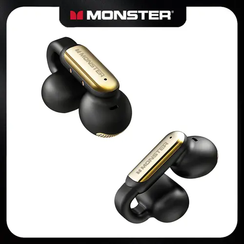 Monster Clip-On Open Ear Wireless Earbuds, Bluetooth 5.4 Headphones with ENC Mic, Ultra-Light Secure Fit for Sports Running, Hi-Fi Stereo Sound, 100H Playtime, Fast Charging, Audio Gifts for Women - TikTokShopBackToSchool