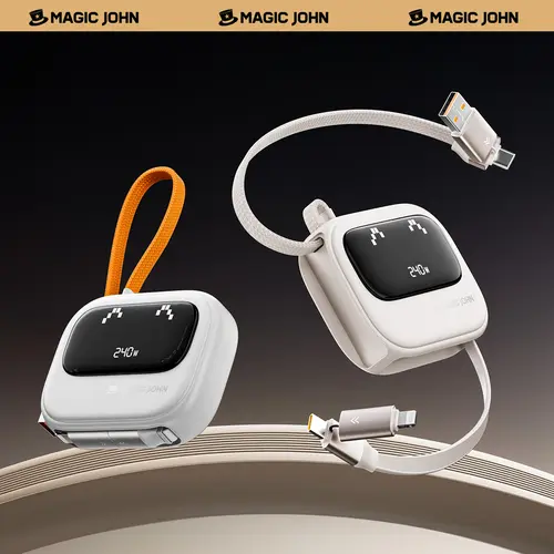MAGIC JOHN 4-in-1 Retractable USB Charging Cable - 240W Fast Charging & Data Sync, Portable Electronic Accessory for Smartphone, Cellphone, iPhone, Android, Micro USB Devices, CarPlay Compatible,back to school,back to school haul
