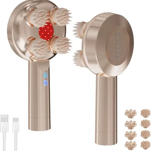 COMFIER Handheld Scalp Massager Hair Growth,Cordless Head Massager 3 Modes & 8 Silicone Claws,IPX7 Waterproof Body Massager for Stress Relax,Pet Massage,Head Scratcher,【2026】 Gift for Men,Women,dorm essentials,back to school,back to school haul