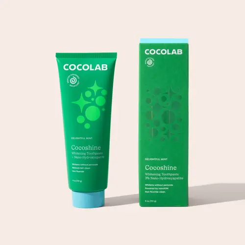 COCOLAB Cocoshine Whitening Toothpaste with 15.5% NanoXIM CarePaste Nano-Hydroxyapatite, Organic Aloe & Coconut Oil, 4 oz, Dentist-Designed Oral Care for a Cleaner, Brighter Smile