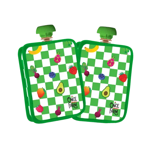 Once Upon A Farm Green Checkered Pouch Cooler 2-Pack