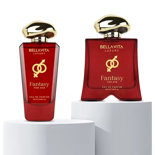 BellaVita Luxury Mood Collection Fantasy Gift Set for Him & Her | EDP for Men & Women | Long-Lasting Premium Fragrances | Apple, Cinnamon & Musk | Pink Pepper, Jasmine & Patchouli | Perfect Gift Set Edp Perfume Spray