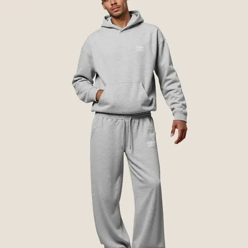 Aelfric Eden Men's 2-Piece Hoodie Sweatsuit Set - Stretchy Cotton Fabric, Oversized Hoodie & Drawstring Sweatpants, Loose Athletic Basics for Gym Jogging, Soft Fleece Sportswear