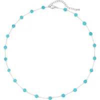 Women's Gold-Plated Western Turquoise Beaded Choker - Handmade Hypoallergenic Adjustable Layering Accessory, Turquoise Jewelry, Colorful Beaded Necklaces, Boho Hippie Necklaces with Bohemian Vibes, Adult Gift for Beach & Everyday Wear