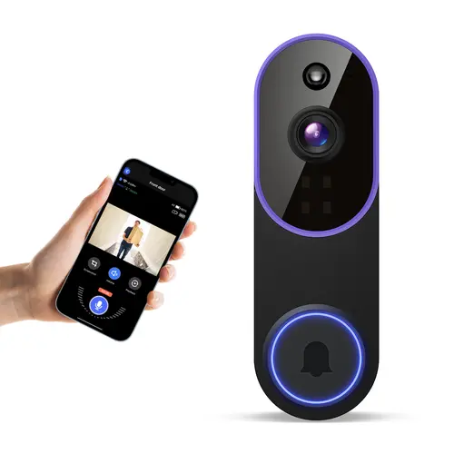 Wireless Video Doorbell Camera, Smart Security Doorbell Camera, 1080P, AI Human Detection , Night Vision, Instant Alert, Two Way Audio, 2.4G WiFi Only, Simple Installation and Rechargeable Battery, Cloud Storage, WiFi Camera, Motion, Home Security System,