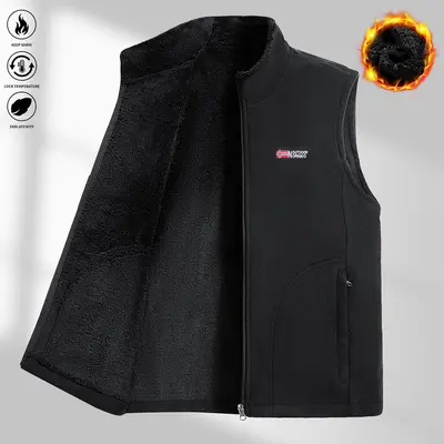 Men's Sleeveless Waistcoat - Menswear Slim-Fit Top, Pure Cotton-Polyester Blend Fabric, Thick Warm, Comfortable Stylish Winter Outerwear for Cold Weather