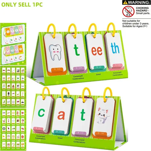 CVC & CVCC Phonics Word Flash Cards for Preschool and Kindergarten, Alphabet Learning Pocket Chart, Educational Tool for Students and Teachers, Flashcards Learning Alphabet, Toddler Flash Cards, Abc Flashcards for Toddlers