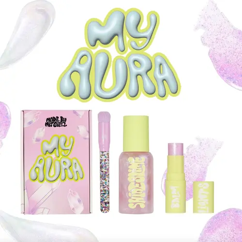 Drippin' in Crystals My Aura Makeup Bundle, Cosmetic Makeup Set, Makeup Combo, Face Makeup Sets, Glam Set, Made by Mitchell, Perfect for Enhancing Your Look, Ideal Gift Choice, Makeup Set Kit, Makeup Kits