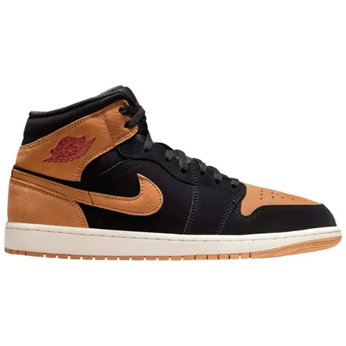 Nike Air Jordan 1 Mid SE Black Flax HV4091-002 Men's Fashion Shoes New