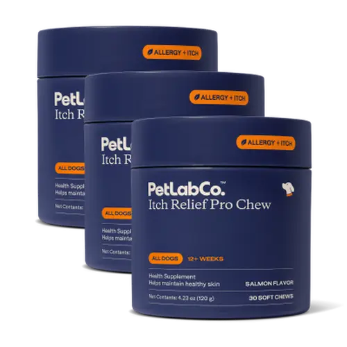 3x Itch Relief Pro Chew - Tiktok Shop Exclusive - soft chews containing powerful antioxidants to target scratching, help maintain skin moisture, and support with seasonal skin allergies.