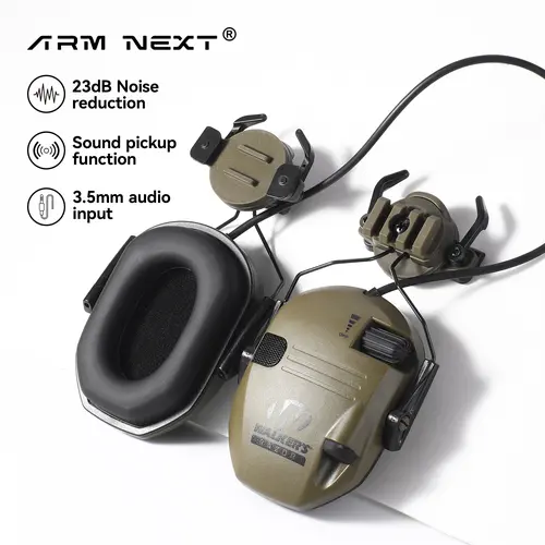 ARM NEXT Tactical Headset - Walker Ultimate Look Over-Ear Round Ear Cups for Shooting Sports, Tactical Accessories with 23dB Noise Reduction, 3.5mm AUX Port, Hearing Protect & Manufacturer Warranty