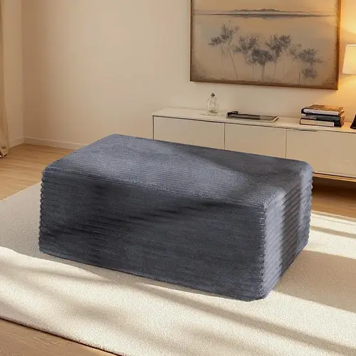 deals for you MAXYOYO 37" Plush Corduroy Cloud Velvet Boneless Ottoman for Sofa Couch, End of Bed Bench, Floor Pouf for Living Room, Foot Rest, Accent Seating, for Bedroom  | summervibe | Living Room