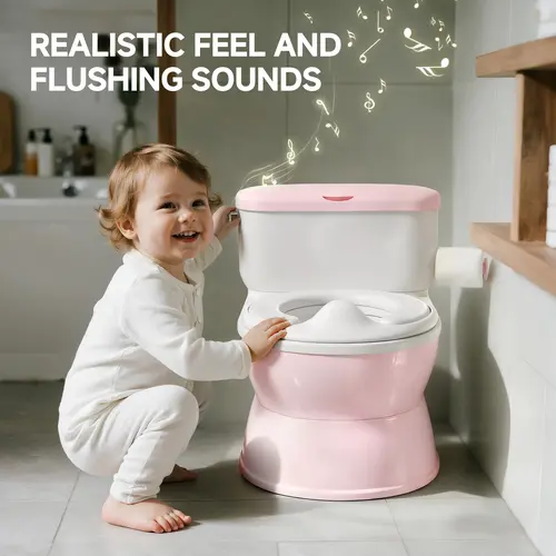 BabyBond 2-in-1 Larger Baby Potty Training Toilet, Realistic Baby Potty Chair with Flush Sounds, Wipes Storage & Toilet Paper Holder, Baby Potty Training Seat for Boys and Girls Aged 1-3, Easy to Clean Baby Potty,  mothersdaygift sohochic,back to school