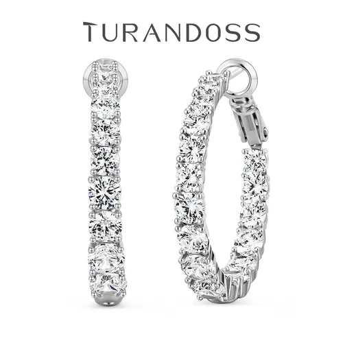 Turandoss Women's Pavé Cubic Zirconia Huggie Hoops - S925 Sterling Silver Posts, Hypoallergenic, Dainty Lightweight Hoops, Lightweight but Statement-Making, Ideal for Daily Wear, Ear Stacking, Christmas Gift, Hypoallergenic Earrings
