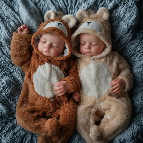 BABESIDE 20-Inch Unisex Realistic Newborn Twins Reborn Cloth Body Dolls, Complete Gift Box Full Set with Toy Accessory for Kids Age 3+ (Christmas & New Year Gifts) Collectible Toys