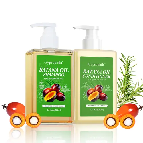 Gypsophila Batana Oil Shampoo and Conditioner Set, Hydrating & Nourishing Duo with Rosemary Extract to Repair and Smooth Hair, For All Hair Types, 2 x 10.4 fl oz